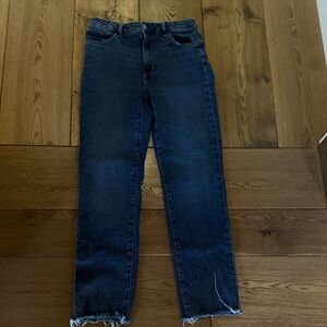 Joe’s Indigo Worn Blue High-Rise Straight Jeans